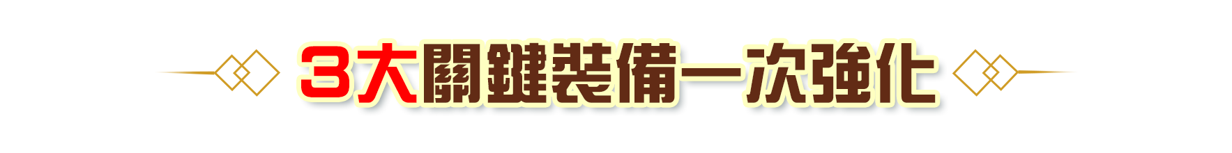 3大關鍵裝備一次強化